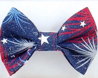 4th of July Bow Tie Dog Bow, USA Dog Bow Tie, July 4th Cat Bow Tie, Patriotic Dog Bow Tie