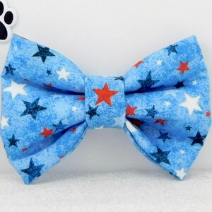 Red White and Blue Star Dog or Cat Bow Tie