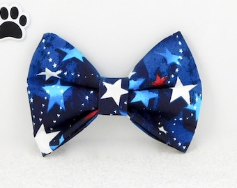 4th of July Bow Tie Dog Bow, USA Dog Bow Tie, July 4th Cat Bow Tie, Patriotic Dog Bow Tie, Independence Day Dog Bow Tie, Stars Dog Bow Tie