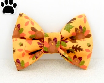 Thanksgiving Turkey Bow Tie for Dogs and Cats Pet Collar Accessory
