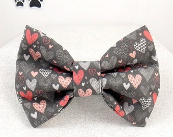 Valentine Dog Bow Tie, Valentine Cat Bow Tie, Valentine Day, Heart Dog Bow Tie, Heart Cat Bow Tie