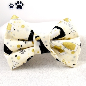 New Years Eve Dog Bow Tie, Party Dog Bow Tie, New Years Eve Cat Bow Tie, Celebration Dog Bow Tie, New Years Eve Bow Tie