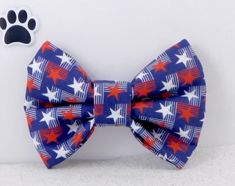 July 4th Dog Bow Tie / 4th of July Cat Bow Tie / Red White Blue Dog Bow Tie / Independence Day Dog Bow