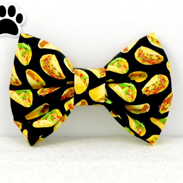 Taco Dog Bow / Taco Cat Bow / Dog Bow Tie with Tacos