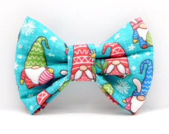 Springtime Gnomes Dog Bow / Easter Gnomes Bow for Dogs and Cats