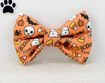 Halloween Dog and Cat Bow Tie Ghosts Goblins Bats for Collars