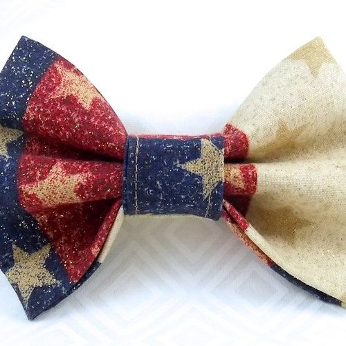 fourth of july dog bow tie