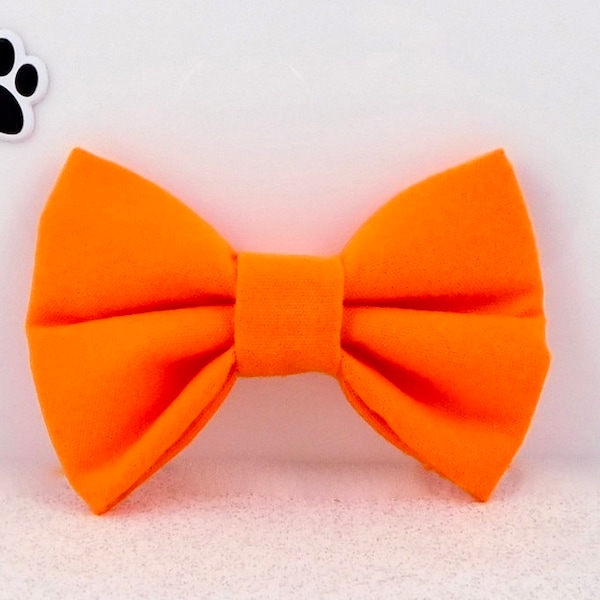 Blaze Orange Dog Bow Tie /  Safety Orange Dog Bow / Camouflage Dog Bow Tie / Blaze Orange Hunting Dog Bow