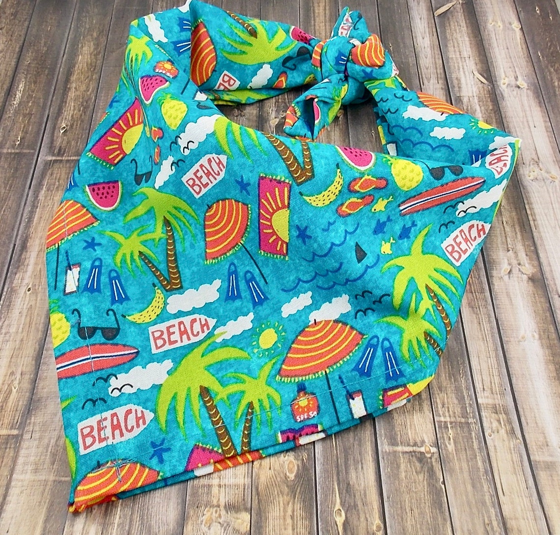 Beach Dog Bandana Ocean Dog Bandana Summer Dog Bandana Etsy