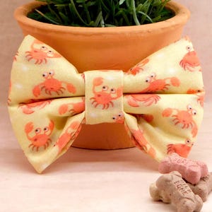 Ocean Crab Dog Bow Tie -- Cute Pet Bow Ties, Dog Lover Gift, Novelty Dog Bow Ties, Nautical Summer Bowties for Dogs and Cats, Dog Accessory