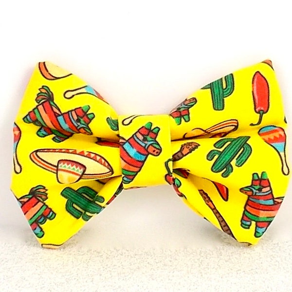 Cinco De Mayo Dog Bow Tie,  Cinco De Mayo Cat Bow Tie, Mexican Dog Bow Tie, Mexican Cat Bow Tie, Pinata Dog Bow, Sombrero Bow