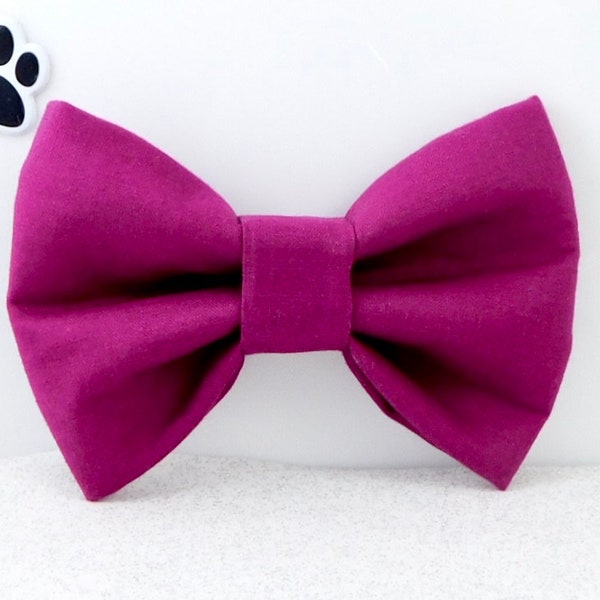 Magenta Dog Bow Tie / Mulberry Dog Bow / Magenta Cat Bow Tie