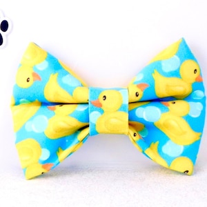 Rubber Duck Dog Bow Tie, Cat Collar Bow with Ducks
