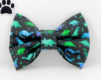 Dinosaur Dog or Cat Bow Tie / Prehistoric Animal Bow For Pets / Newly Adopted Dog Bow Gift / Dog Lover Accessory / Stocking Stuffer Cat Dog