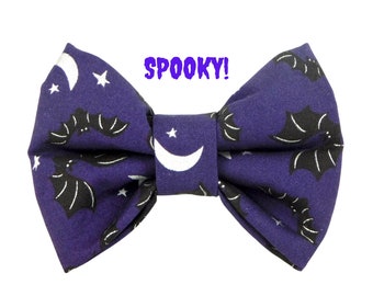 Halloween Bat Moon Dog and Cat Collar Bow Tie Dog Lover Gift