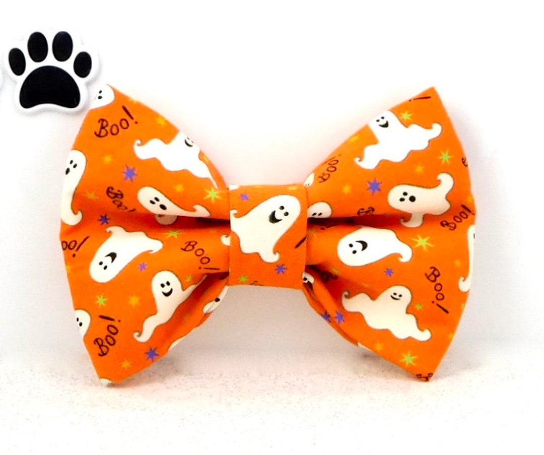 Halloween Dog Bow Tie, Ghost Dog Bow Tie, Halloween Cat Bow Tie, Ghost