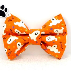 Halloween Dog Bow Tie, Ghost Dog Bow Tie,  Halloween Cat Bow Tie, Ghost Cat Bow Tie, Boo Dog Bow Tie