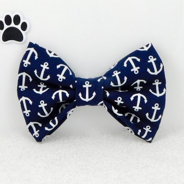 Beach Dog Bow Tie, Beach Cat Bow Tie, Boat Anchor Dog Bow, Anchor Cat Bow, Nautical Dog Bow, Ocean Dog Bow, Ocean Cat Bow