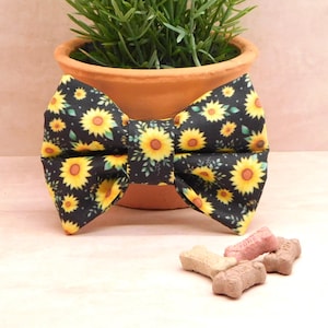 Tiny Sunflower Dog Bow Tie: Cute Summer Cat Dog Bow, Novelty Dog Bows, Pet Bowties, Gifts for Dogs, Cute Bows for Dogs, Puptown Girl Dogwear