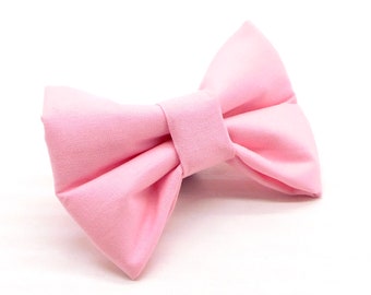 Soft Pink Dog Wedding Bow Tie / Dog Ring Bearer / Pink Wedding Color Bow Tie for Dog or Cat / Bow Tie for Dog Owner Gift