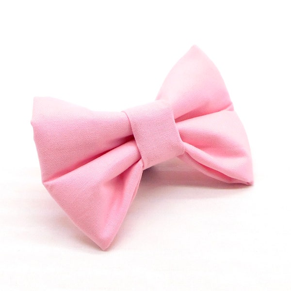 Soft Pink Dog Wedding Bow Tie / Dog Ring Bearer / Pink Wedding Color Bow Tie for Dog or Cat / Bow Tie for Dog Owner Gift