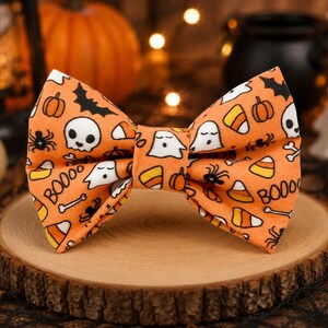Halloween Dog and Cat Collar Bow Tie Skulls Ghosts Candy Corn, Dog Lover Gift