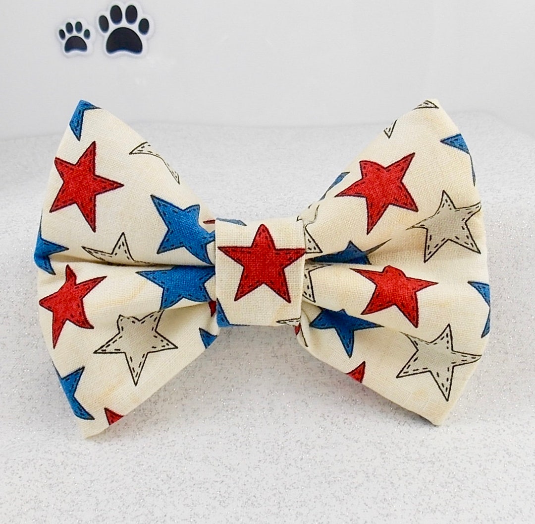 fourth of july dog bow tie