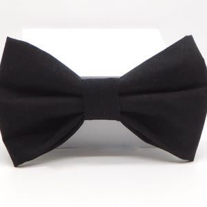 Black Solid Dog Bow Tie, Formal Pet Neckwear for Photos and Weddings