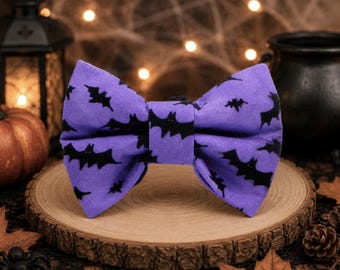 Halloween Bat Dog Bow Tie for Collar, Spooky Pet Costume Accessory
