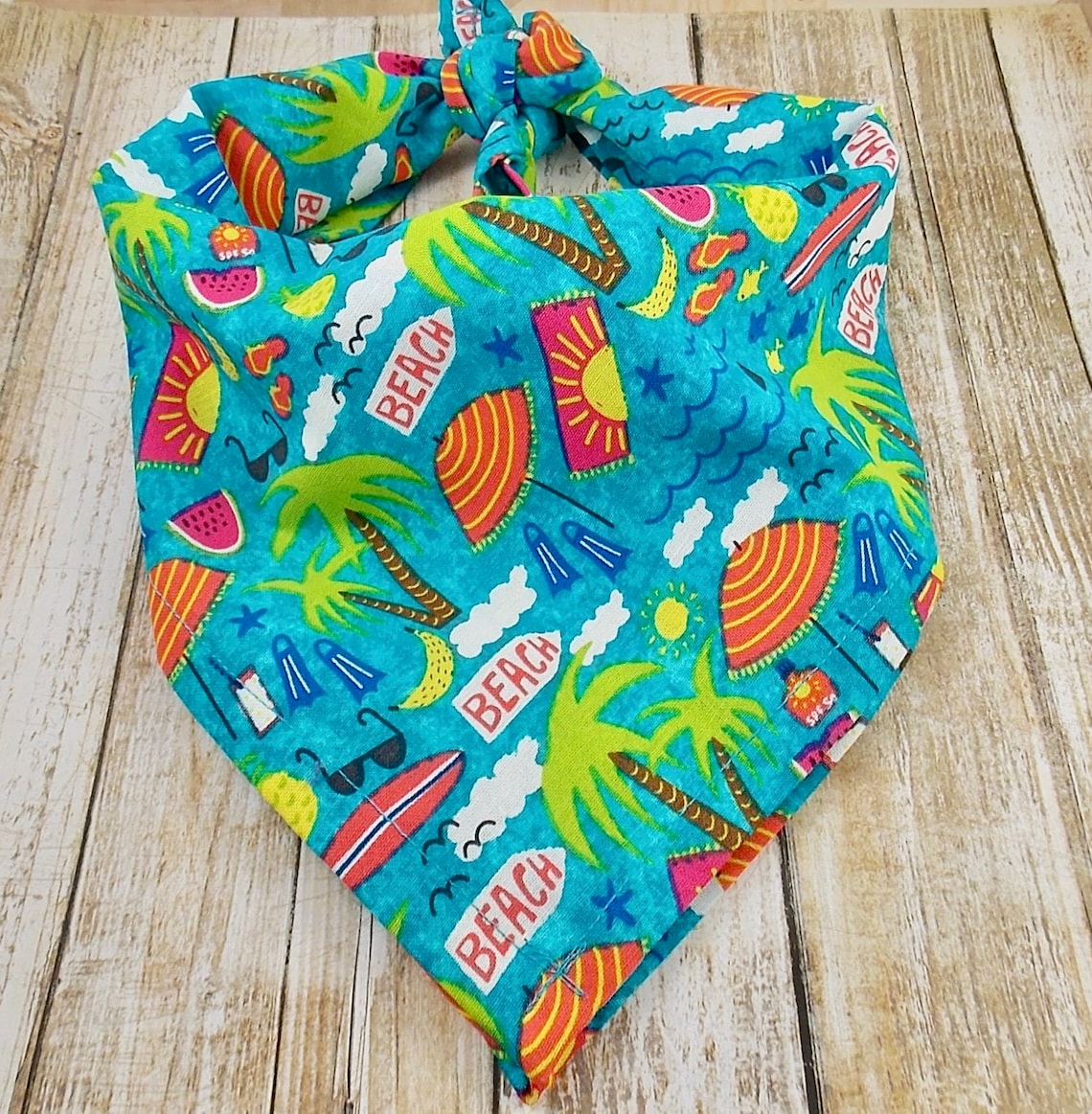 Beach Dog Bandana Ocean Dog Bandana Summer Dog Bandana Etsy