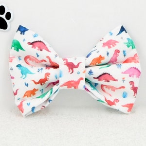 Dinosaur Dog Bow Tie, Dinosaur Cat Bow Tie, Watercolor Dinosaur Dog Bow,  T-Rex Dog Bow Tie, Bow Ties with Dinosaurs