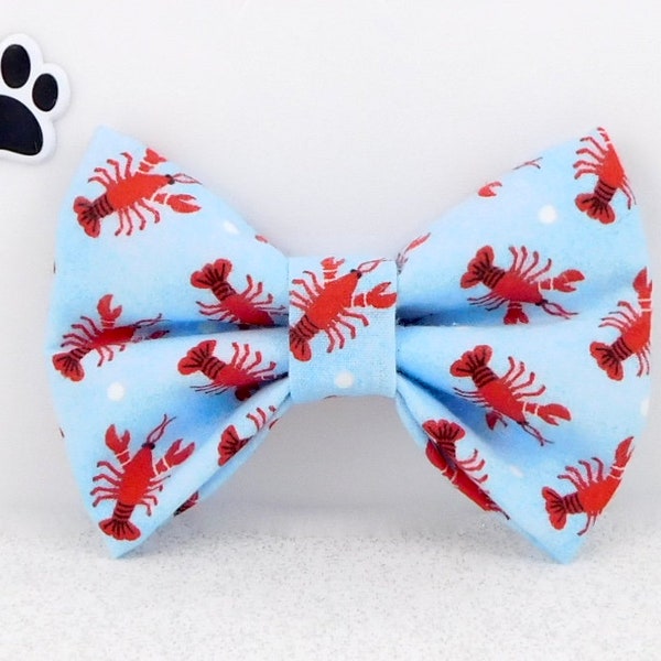 Lobster Dog Bow Tie / Lobster Cat Bow Tie / Beach Dog Bow / Beach Time Cat Bow