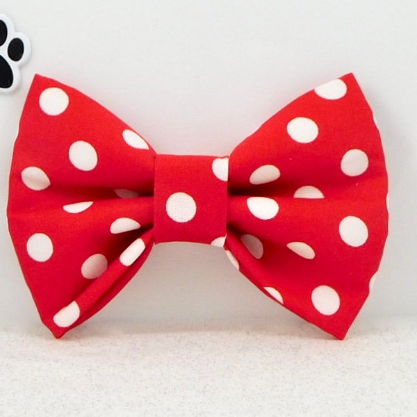 Valentine Red Polka Dot Dog Bow Tie / Valentine Red Polka Dot Cat Bow Tie