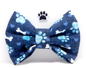 Dog Bow Tie / Cat Bow Tie / Dog Bow Tie with Dog Paws and Bones