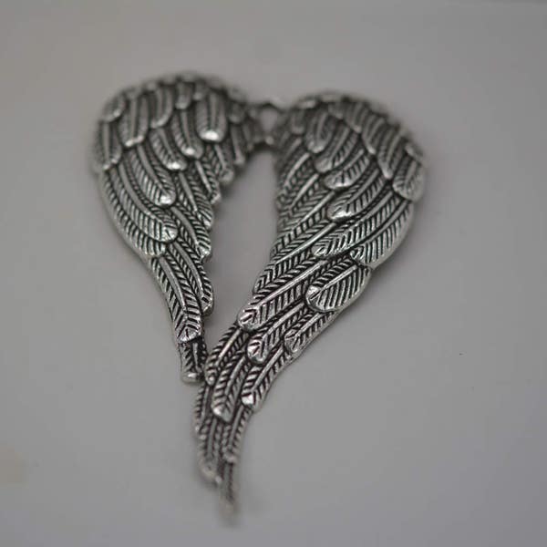 Angel Wing Pendant, Angel Wings, Protection Pendant, Silver Angel Wing Pendant, Metal Angel Wing Pendant