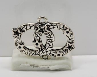 Stervormige dubbele cirkelconnector: sieraden van zinklegering (2 connectoren)