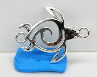 Sea Turtle Zinc Alloy Connector: Ocean Bracelet Charms, Set of 5