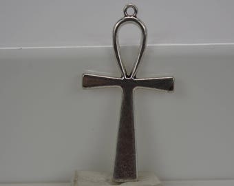 Ankh Pendant, Egyptian Cross Pendant, Alternative Cross Pendant, 4 pieces of Silver Tone Ankh Cross Pendant