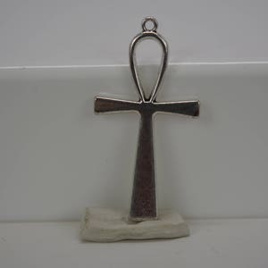 Ankh Pendant, Egyptian Cross Pendant, Alternative Cross Pendant, 4 pieces of Silver Tone Ankh Cross Pendant