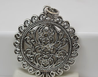 Large Boho Pendant Boho Chic Pendant Hammered Pendant Statement Pendant