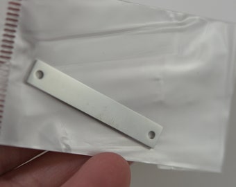Bar Blank Stamping Tags: Silver Tone Customizable Blanks