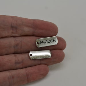 Enough Charm: Stamped Metal Affirmation Charm - 5 Pcs