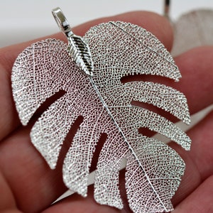 Leaf Pendant, Silver Leaf Pendant, Large Leaf Pendant, Filigree Leaf Pendant