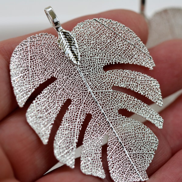 Leaf Pendant, Silver Leaf Pendant, Large Leaf Pendant, Filigree Leaf Pendant