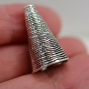 Large Bead Cap, Large Tassel Cap, Silver Bead Cone, Large Bead Cone, Set of 4 Bead Cones