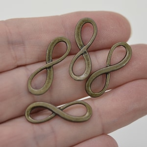 Infinity Connector, Figure Eight Connector, Antique Bronze Connector, set of 10 connectors.