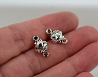 Tiny Zinc Alloy Shell Connector Set: 15mm x 9mm