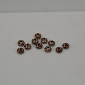 Copper Spacer Beads, Tiny Copper Colored Spacer Beads, Small Spacer Beads, 50 spacer beads