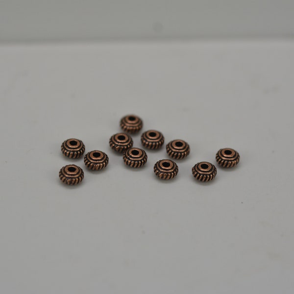 Copper Spacer Beads, Tiny Copper Colored Spacer Beads, Small Spacer Beads, 50 spacer beads