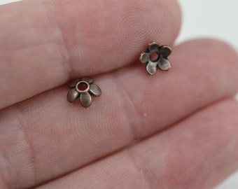 Koperen bloemkraalkapjes: 6 mm, voor het maken van sieraden (50 stuks)